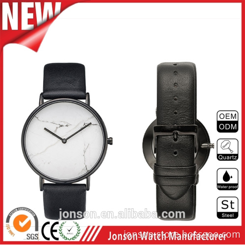 China watch factory stainless steel quartz movement custom marble face watch